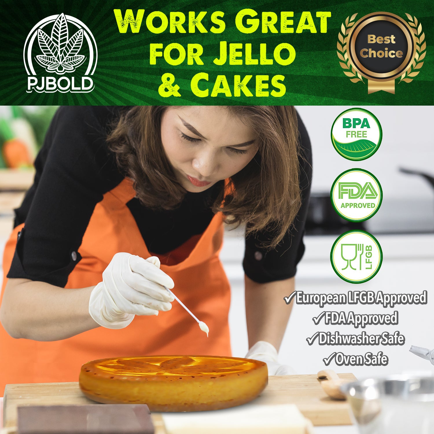 Girl creating Leaf Cake Pan Mold