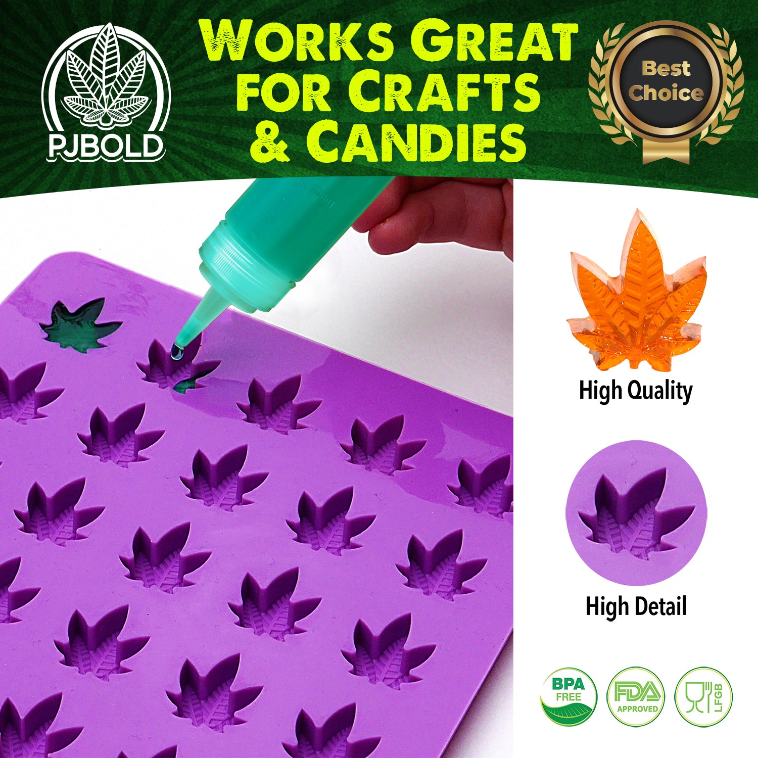 Hemp Leaf Silicone Molds for Cannabis Gummies & Candies