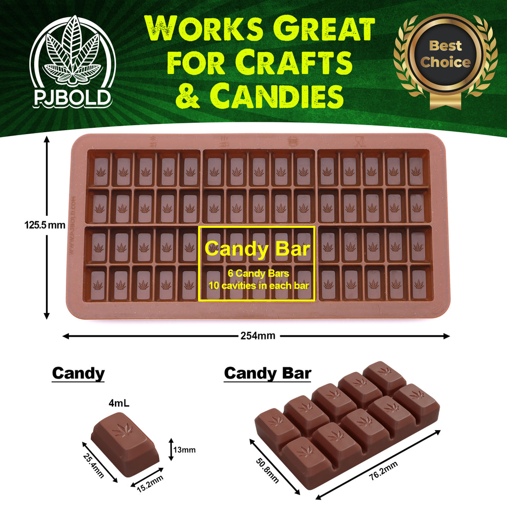 Pj Bold Plain Candy Bar Mold, 6 Cavity, Blue