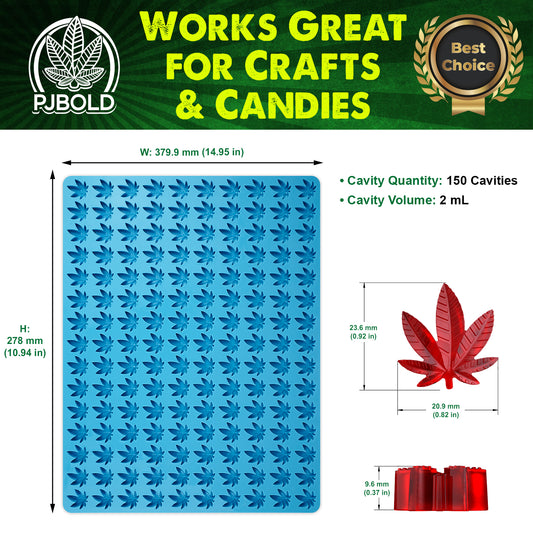 2mL Leaf Silicone Candy Mold – 150 Cavities – Half Sheet | Chocolates & Gummies