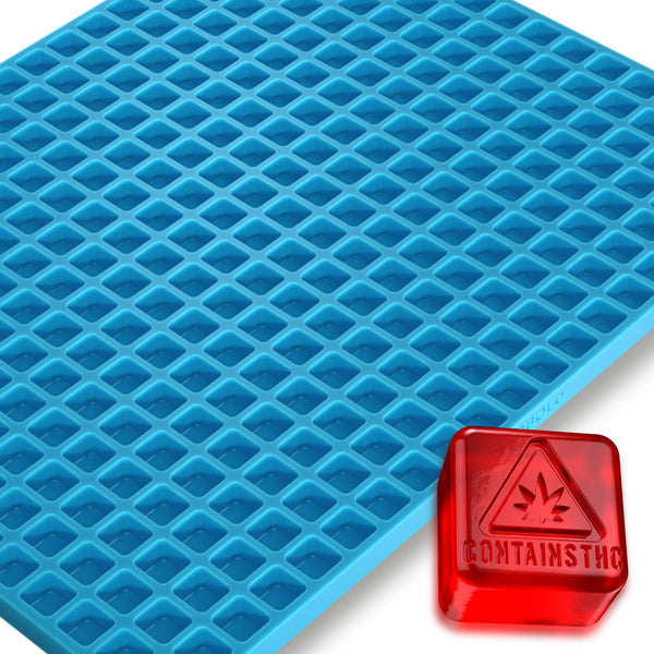 MA, ME, RI, VT THC Square Silicone Mold- 3.5mL, 266 Cavity, Half Sheet, Blue
