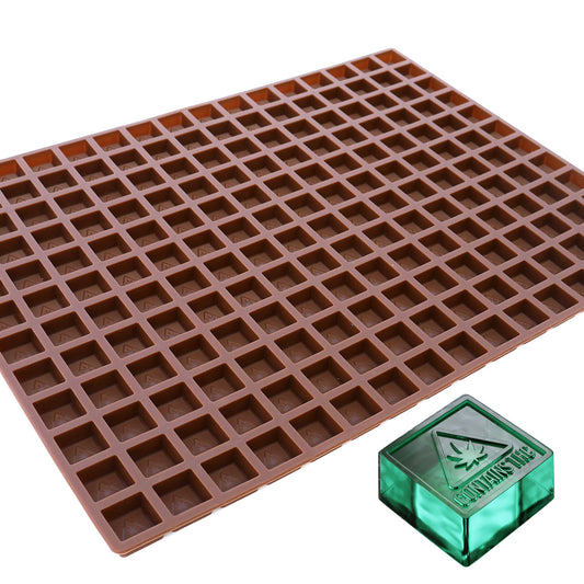 4mL Square Silicone Candy Mold – MA, ME, RI, VT THC Symbol – 192 Cavities | Gummies & Chocolates