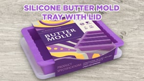 Silicone Butter Mold Tray & Lid (Purple) Nonstick & BPA free