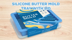 Silicone Butter Mold Tray with Lid, Blue