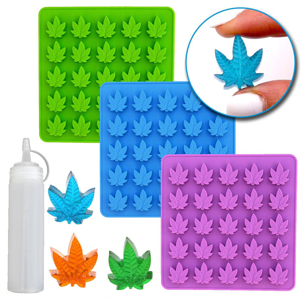 Marijuana Cannabis Hemp Leaf Silicone Gummy Molds