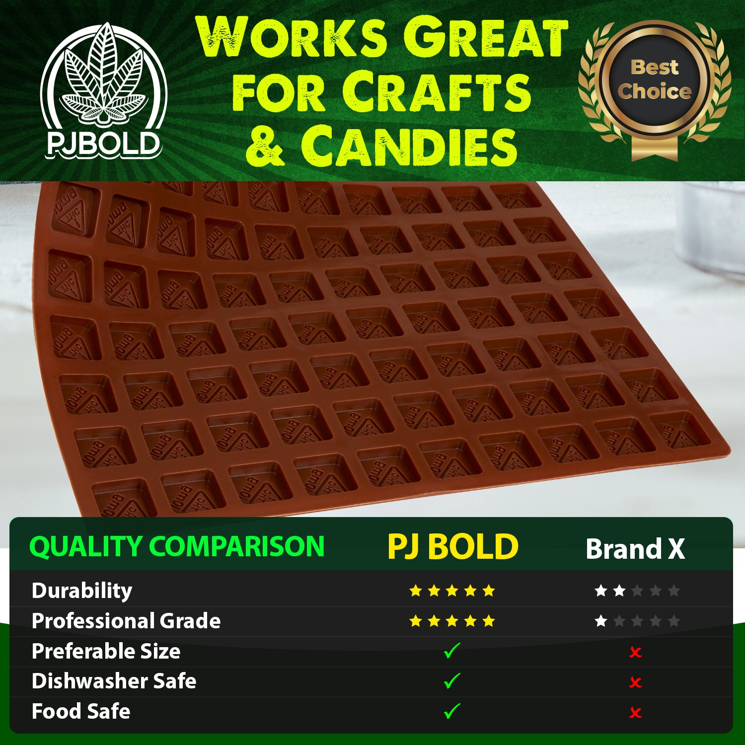 NV THC Square Candy Mold - 3.7mL, 70 Cavity