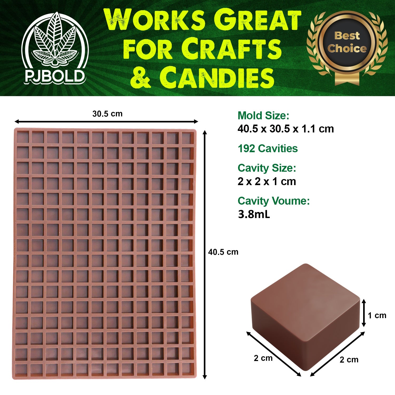 Molde cuadrado de silicona para caramelos (media hoja)