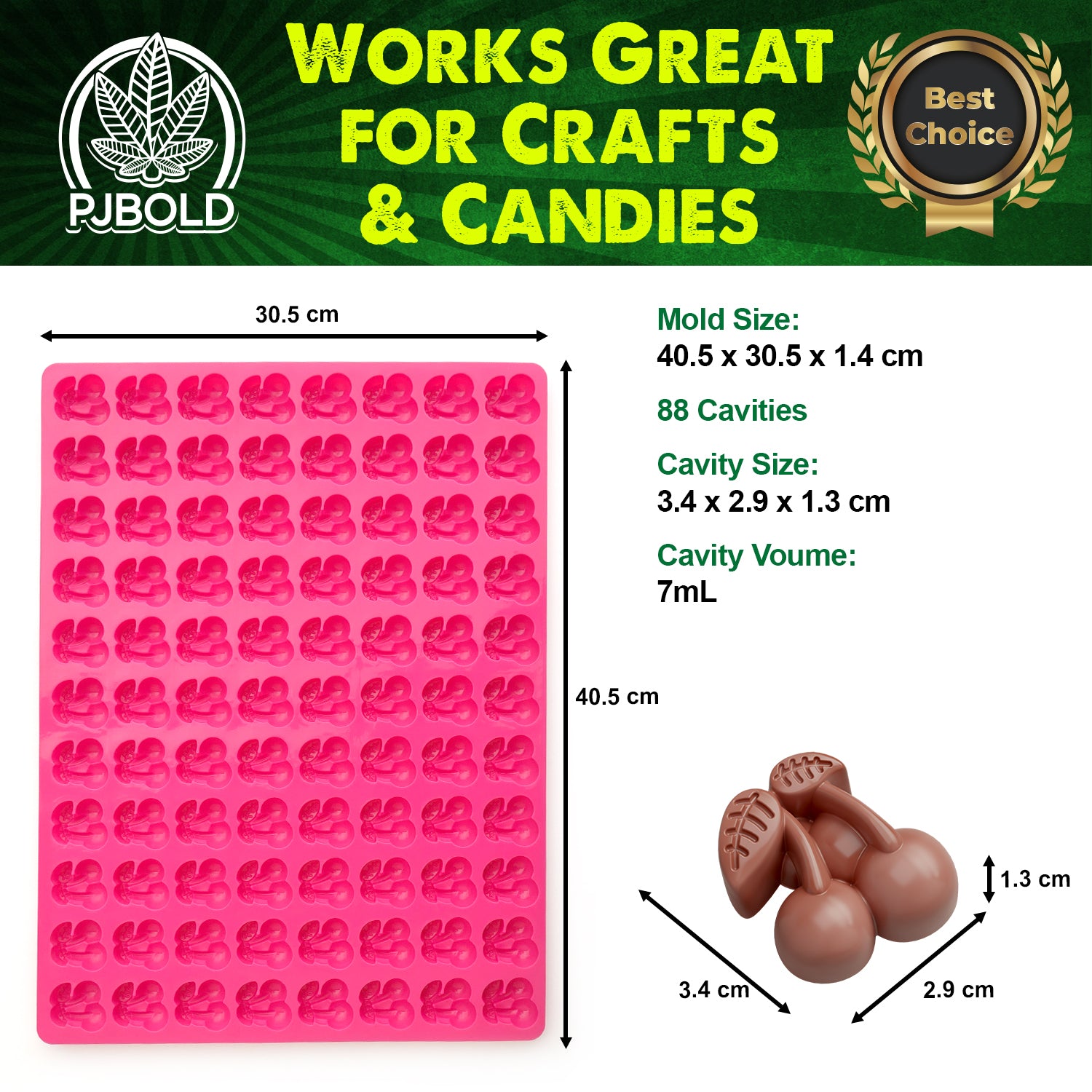 Pj Bold Cherry Candy Mold - Half Sheet