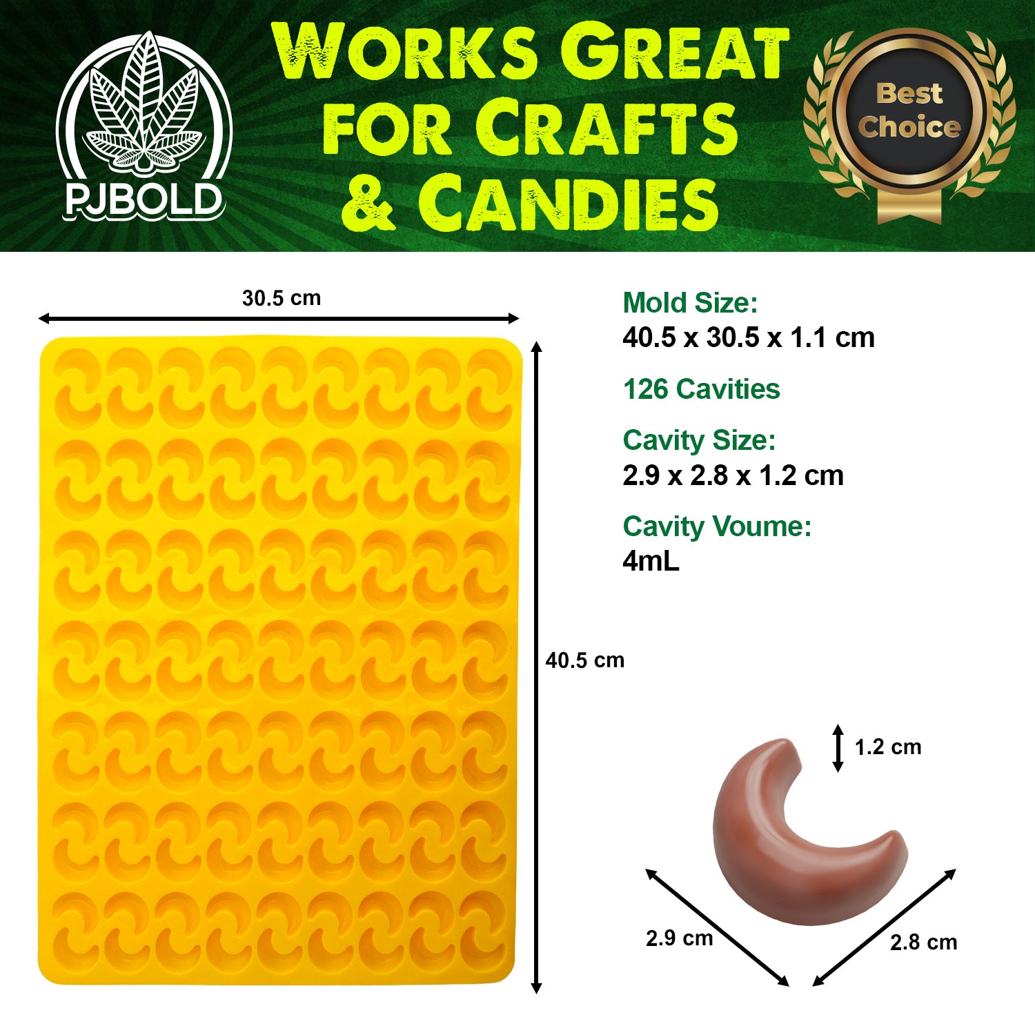 Pj Bold Gummy Worm Silicone Mold, 4ml, 87 Cavity, Half Sheet, Blue