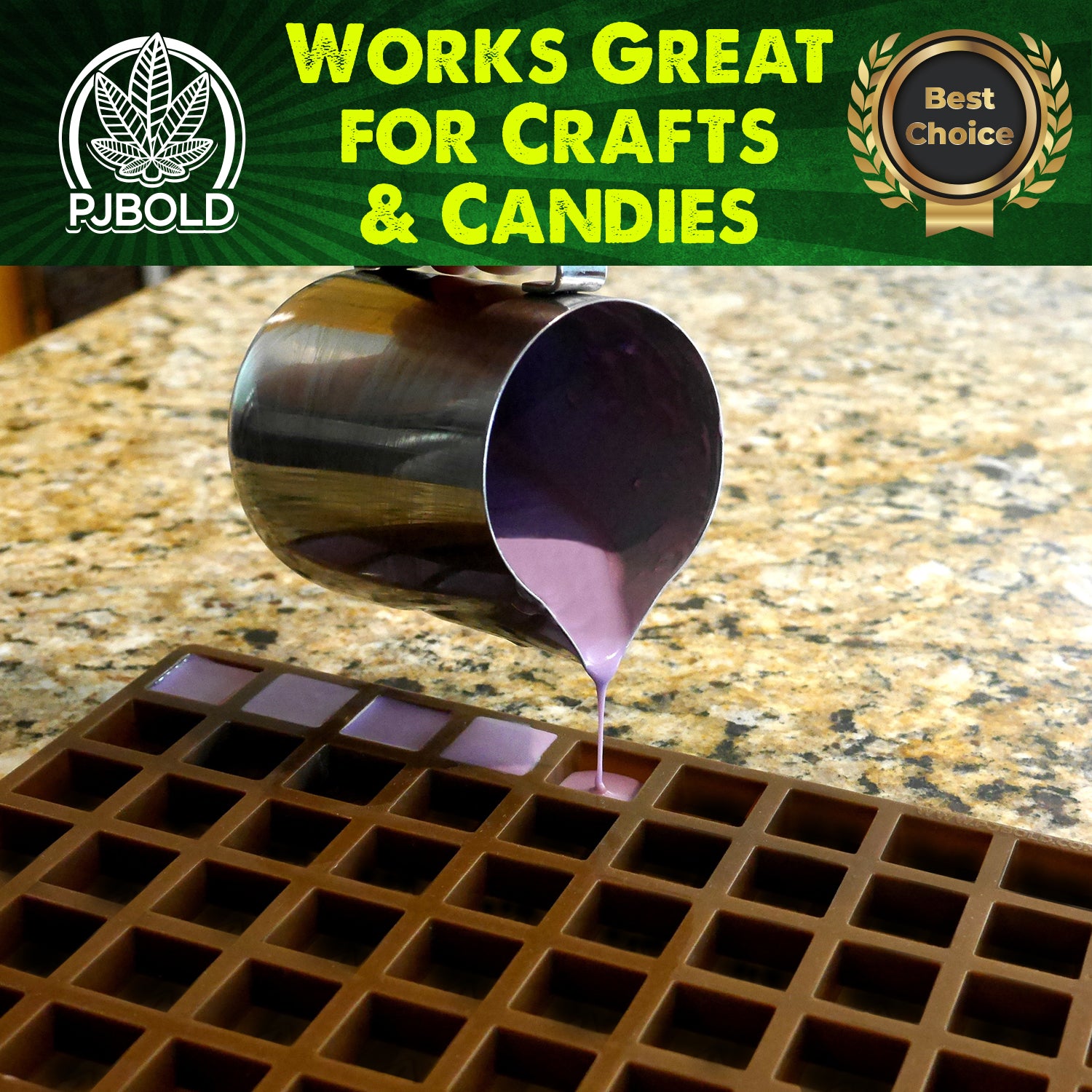 Molde cuadrado de silicona para caramelos, 266 cavidades, 2 ml