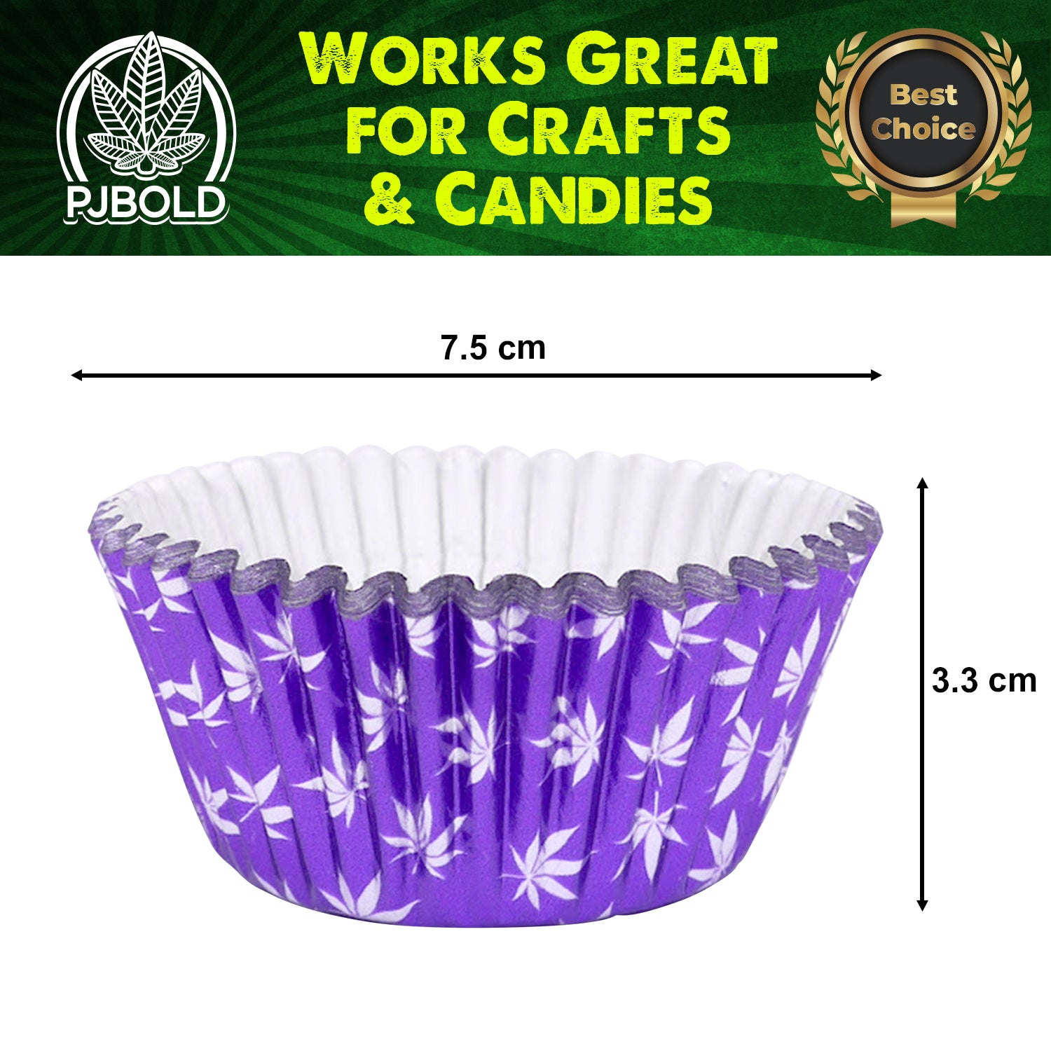 Purple Foil Cupcake Liner with Leaf Design