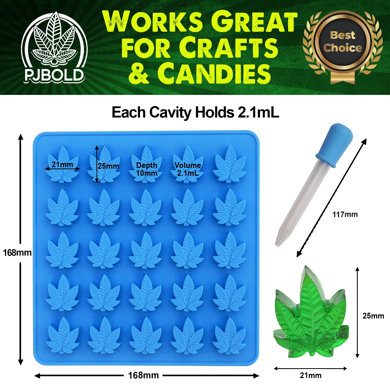  PJ BOLD Marijuana Weed Hemp Leaf Silicone Molds for Pot Candy  Mold Chocolate Gummy Gummies, 2 Pack : Home & Kitchen