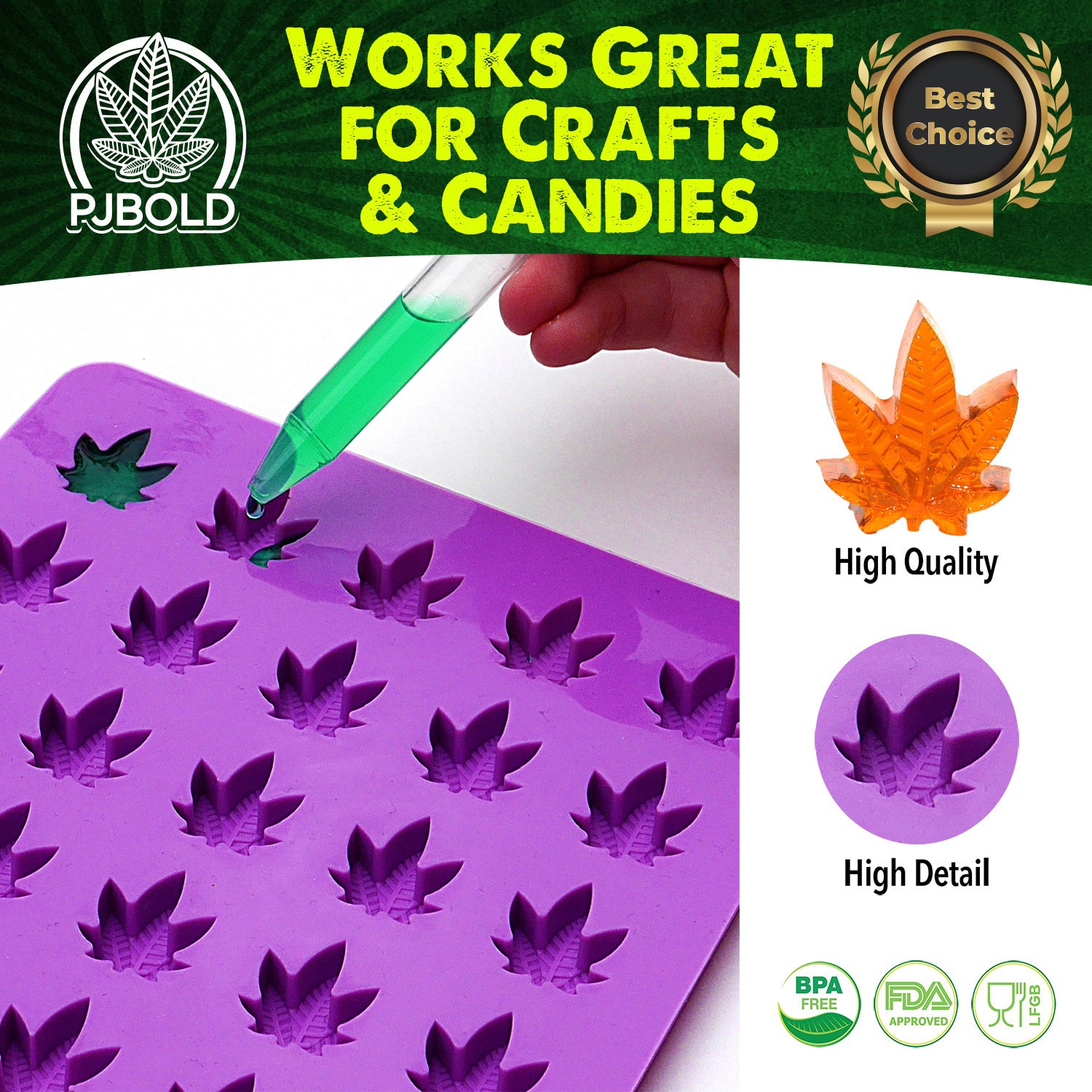 RYCORE Pot-Leaf Silicone Mold Design | Silicone Molds for Baking & Gummies | 2 Pack