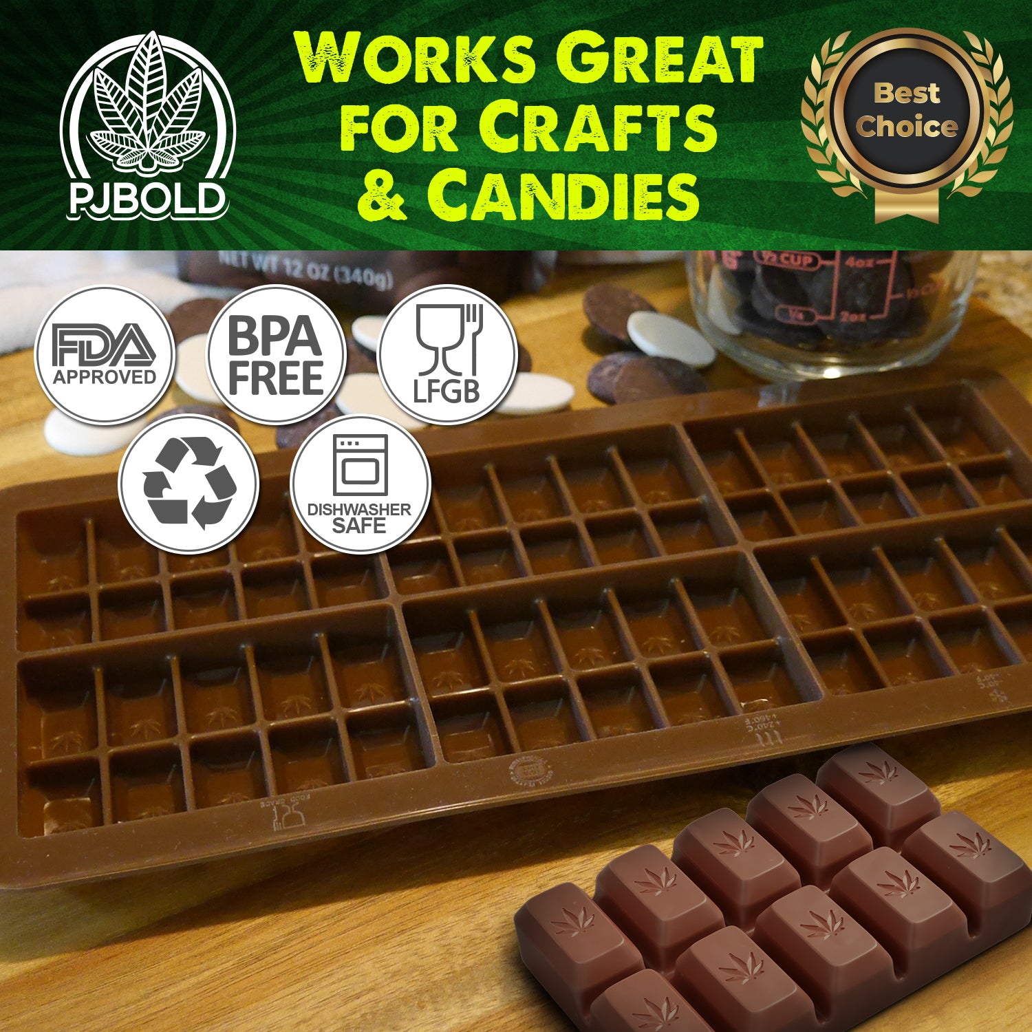 Buy Small Leaf Chocolate Bar Mold Tray (2 Pack) – PJ Bold