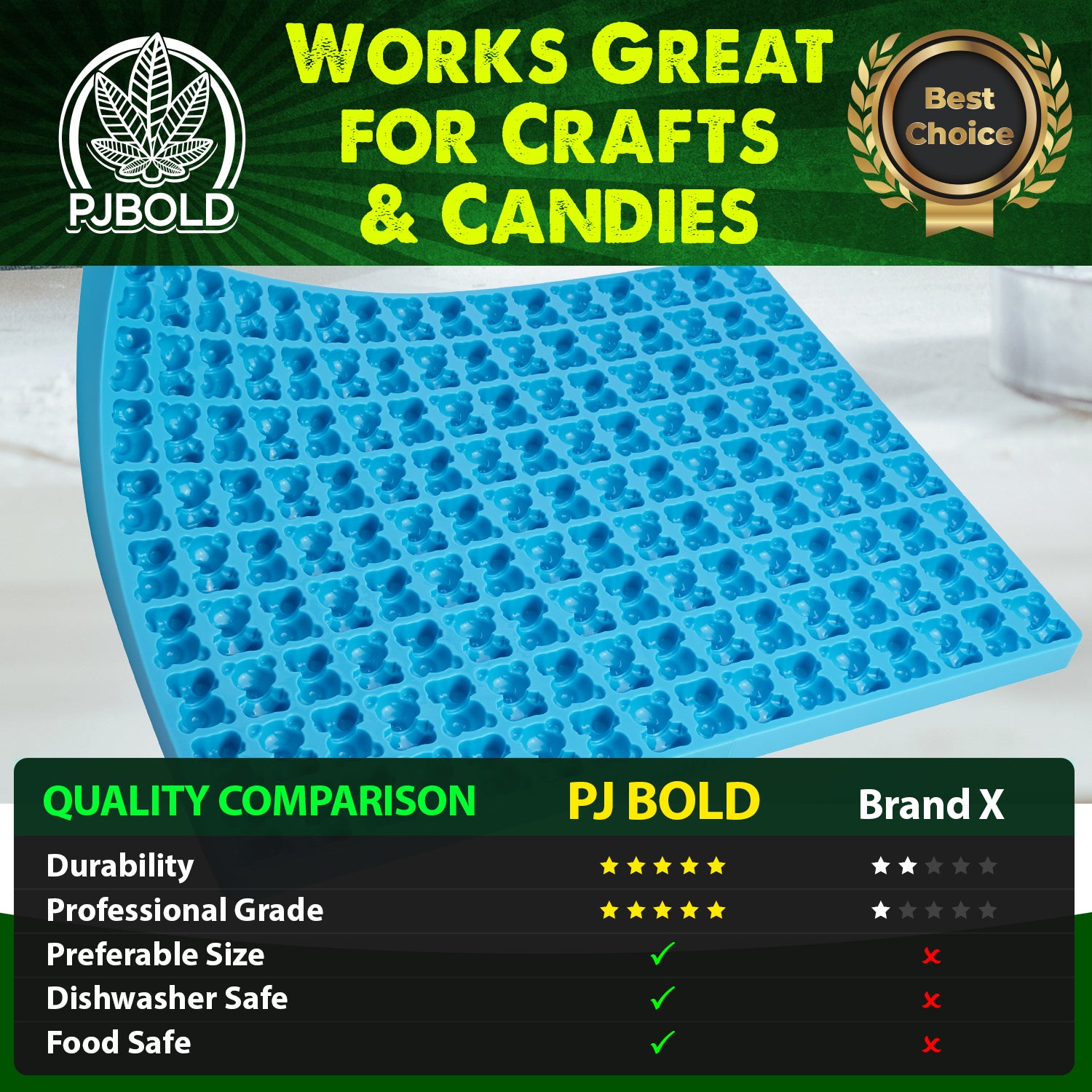 Molde de silicona con forma de oso, 3 ml, 144 cavidades, media hoja