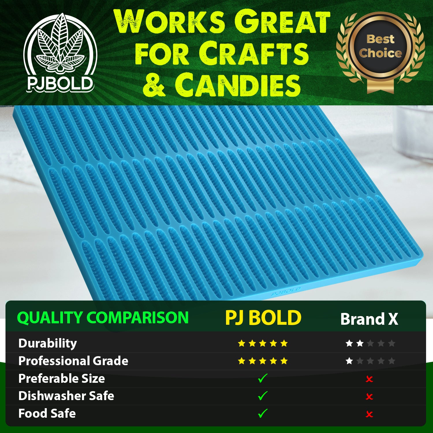 Pj Bold Gummy Worm Silicone Mold, 4ml, 87 Cavity, Half Sheet, Blue