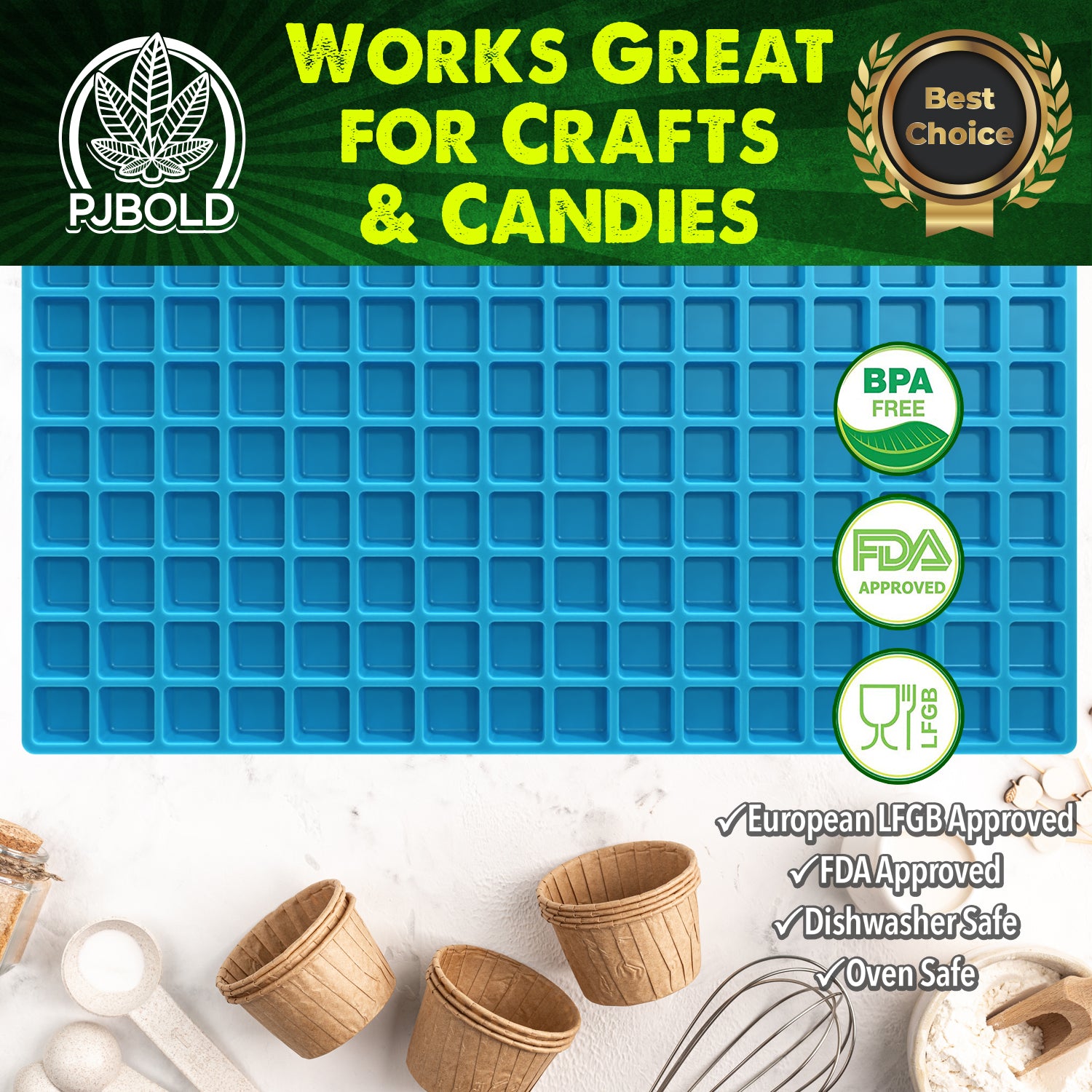 Square Silicone Mold, 5mL, 192 Cavity, Half Sheet