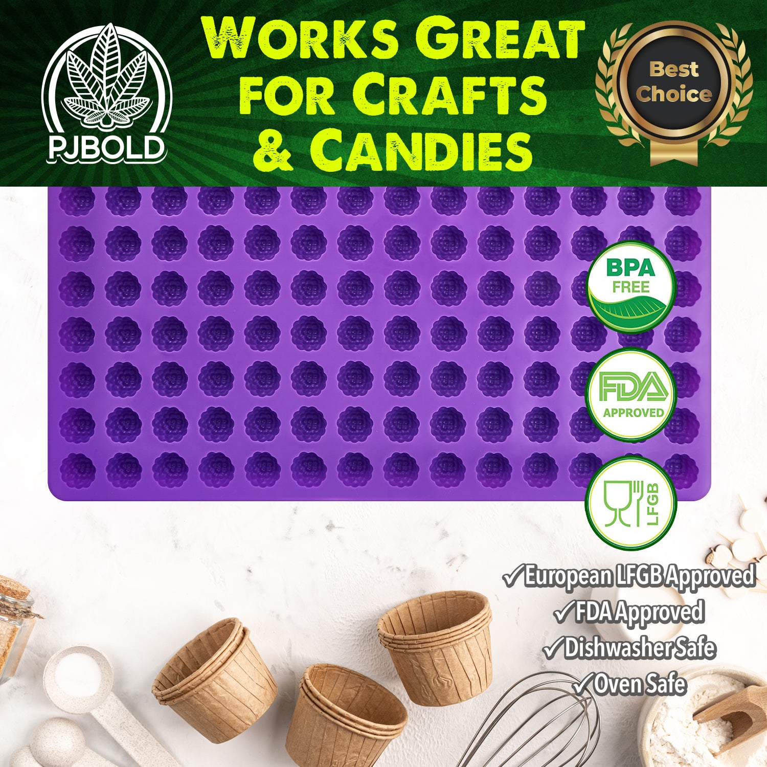Berry Candy Mold, 2.5mL, 140 Cavity, Half Sheet