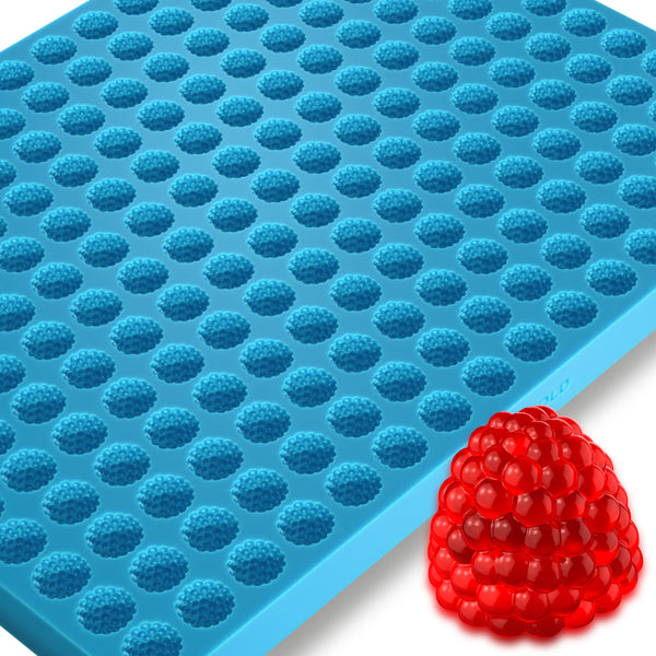 Berry Silicone Mold, 2.5mL, 208 Cavity, Half Sheet, Blue