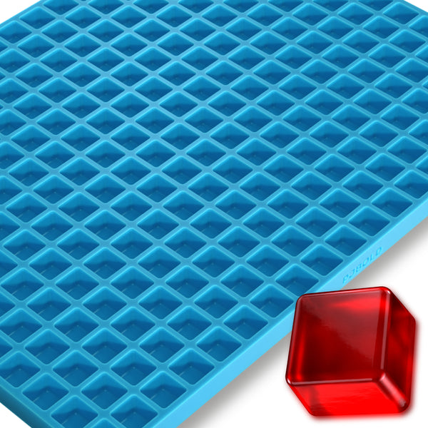 Square Silicone Mold, 3.5mL, 266 Cavity, Half Sheet, Blue