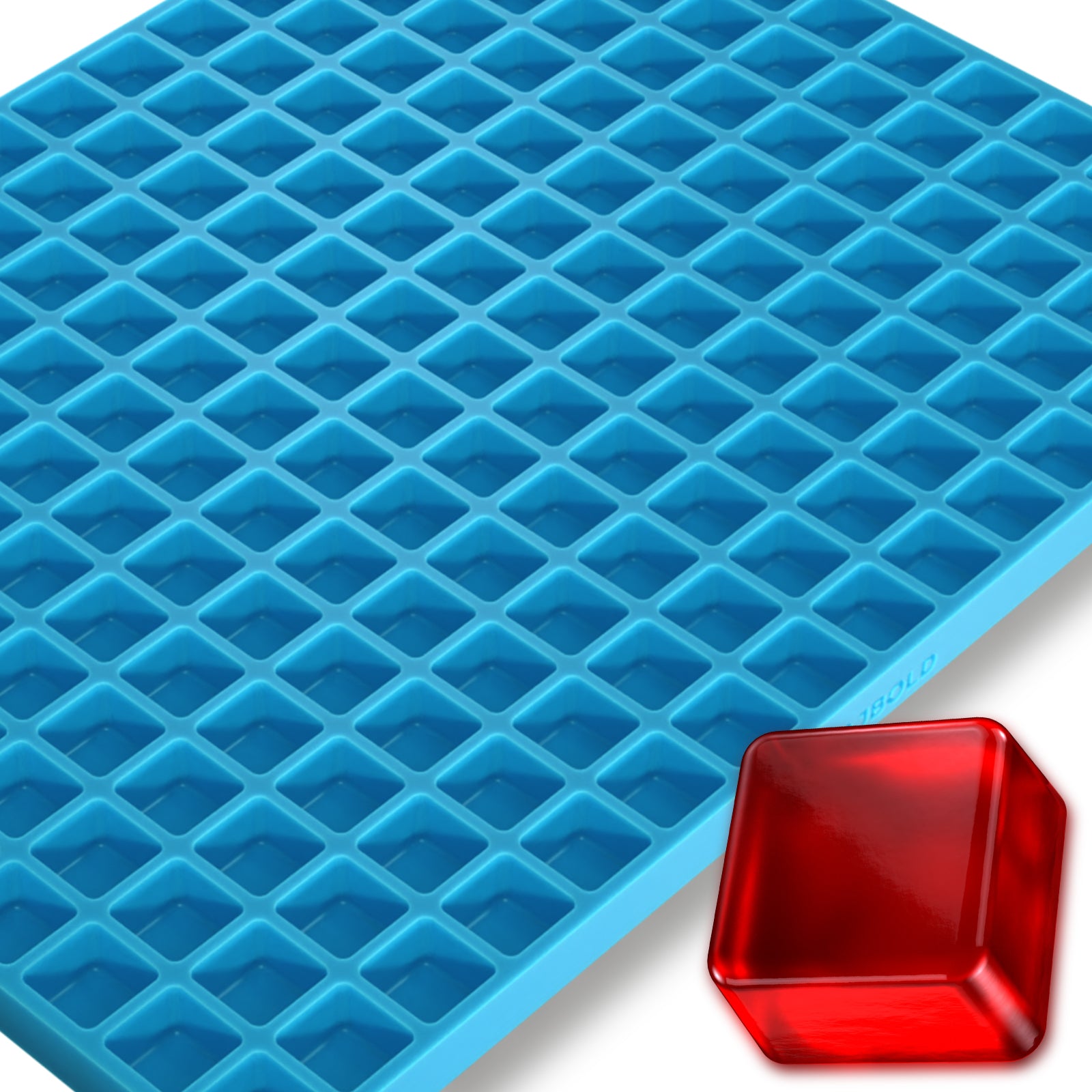 Square Silicone Mold, 5mL, 192 Cavity, Half Sheet, Blue