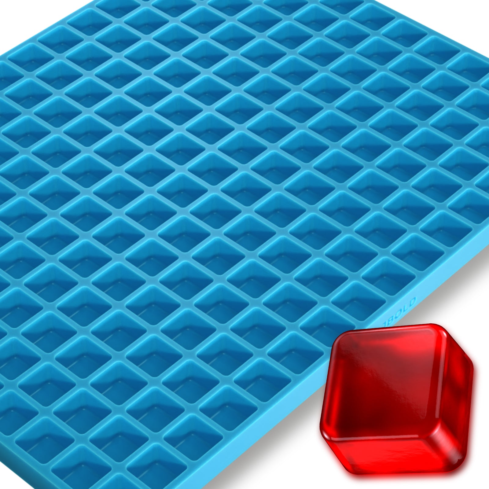 Square Silicone Mold, 2mL, 336 Cavity, Half Sheet, Blue