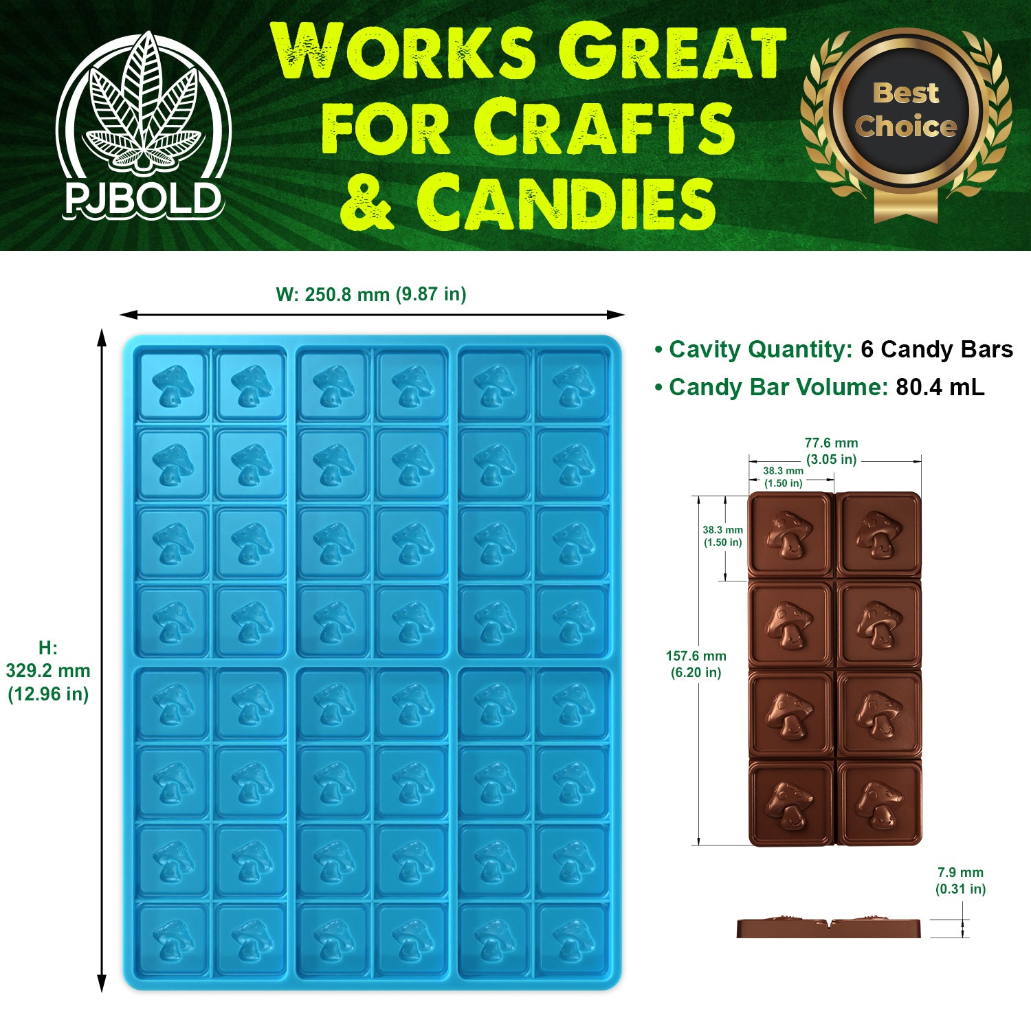 Mushroom Candy Bar Mold