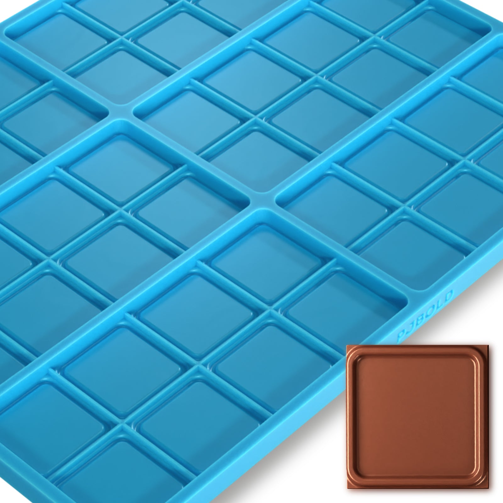 Plain Candy Bar Mold, 6 Cavity, Blue