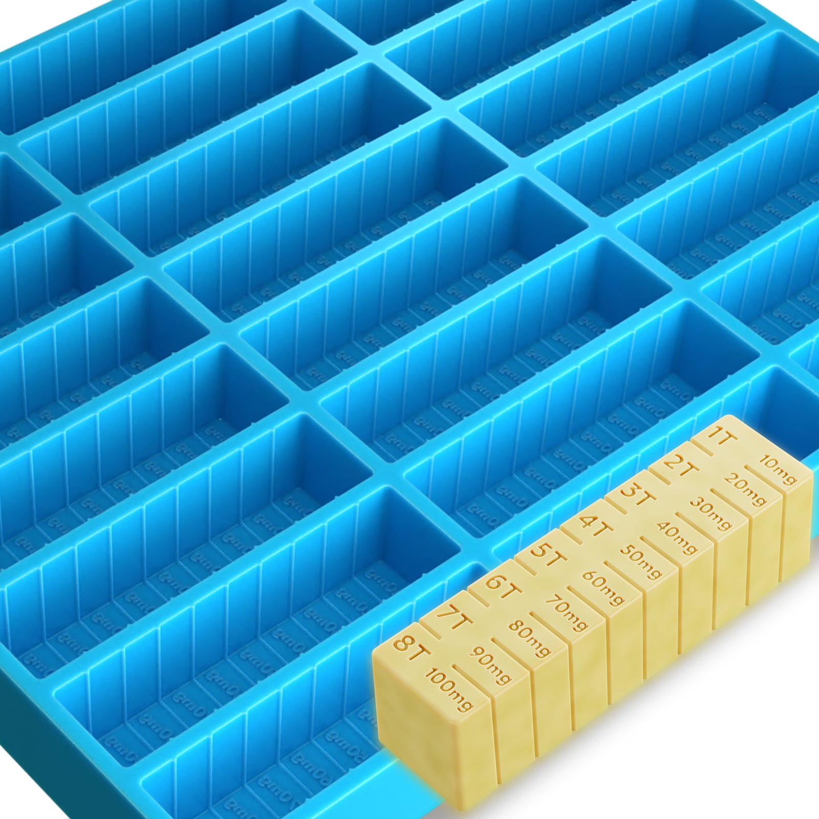 Pj Bold Silicone Butter Mold, Half Sheet, Blue