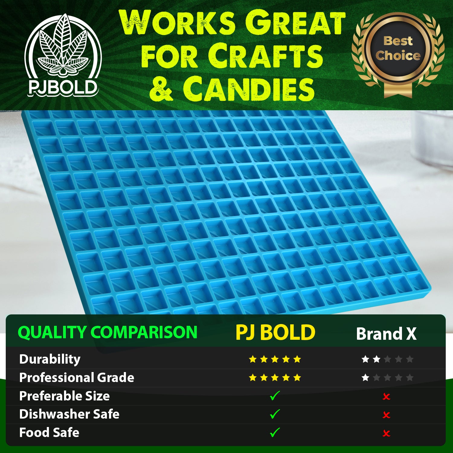 Split Divided Square Silicone Mold, 4mL, 192 Cavity, Half Sheet