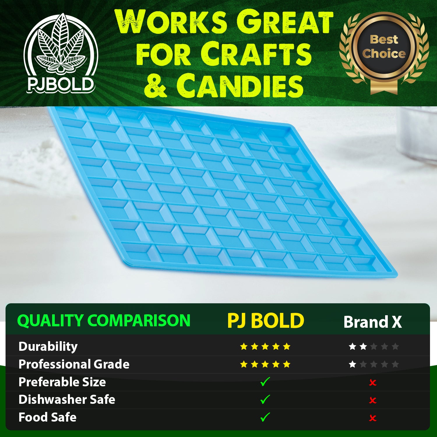 Moule rectangulaire en silicone pour barres de bonbons à casser, 64 pièces
