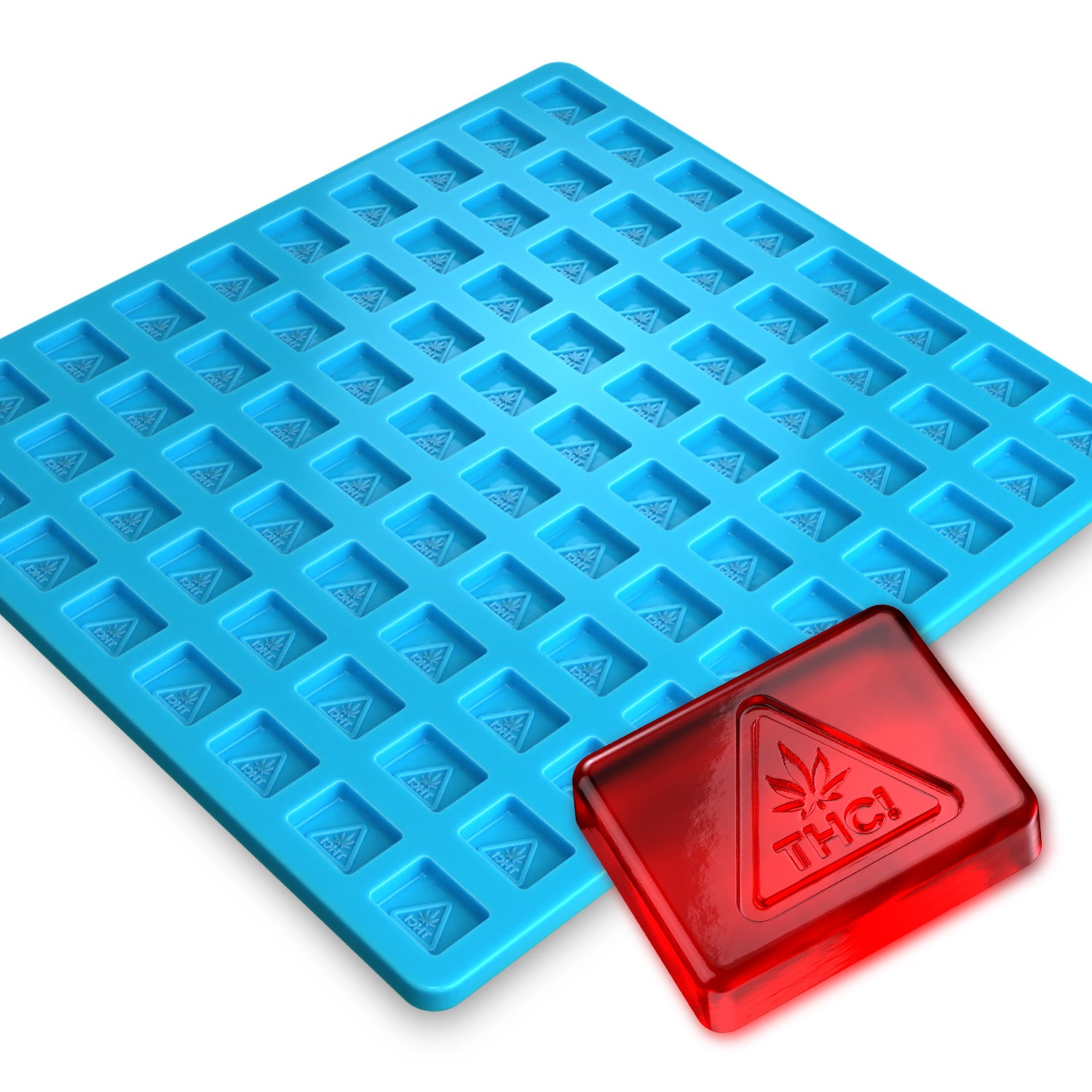 Moule carré en silicone NY THC, 3,6 ml, 80 cavités, demi-feuille