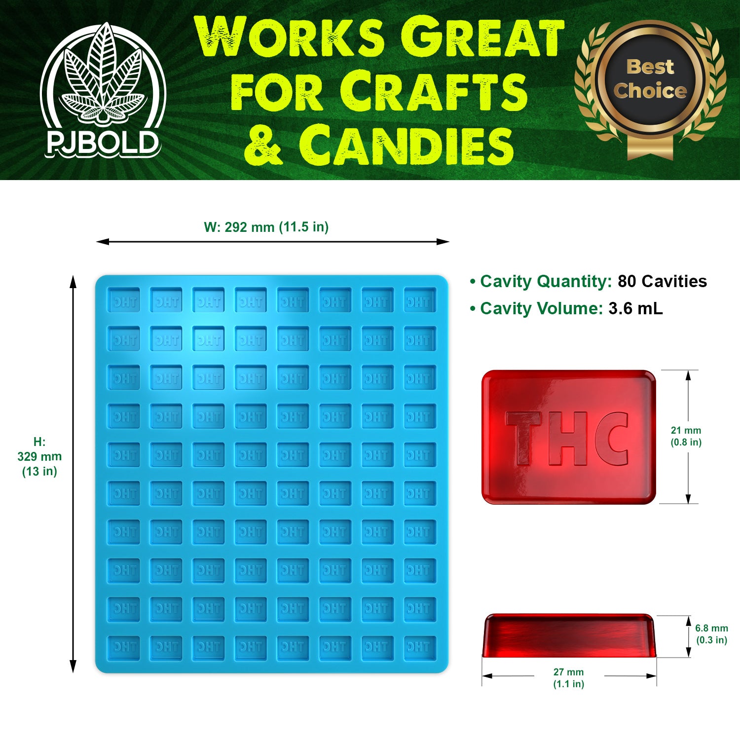 CT THC Square Silicone Mold
