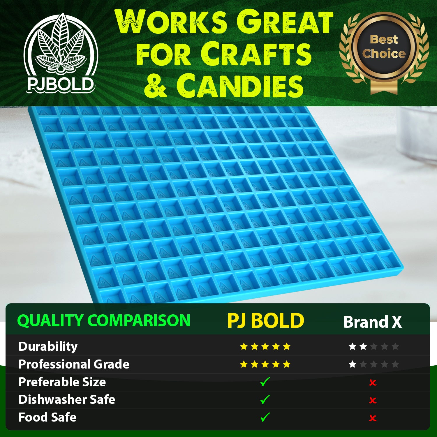MA, ME, RI, VT THC Square Silicone Mold- 4.75mL, 165 Cavity, Half Sheet