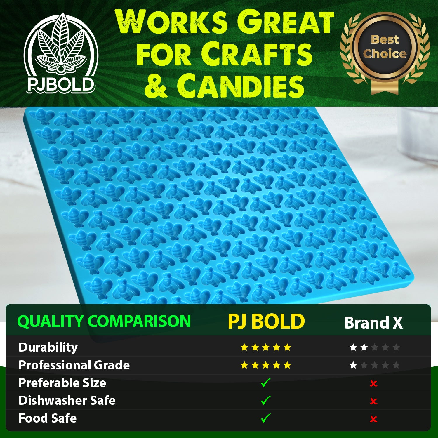 3mL Honeybee Gummy Silicone Mold – 160 Cavities, Half Sheet | Candies & Chocolates