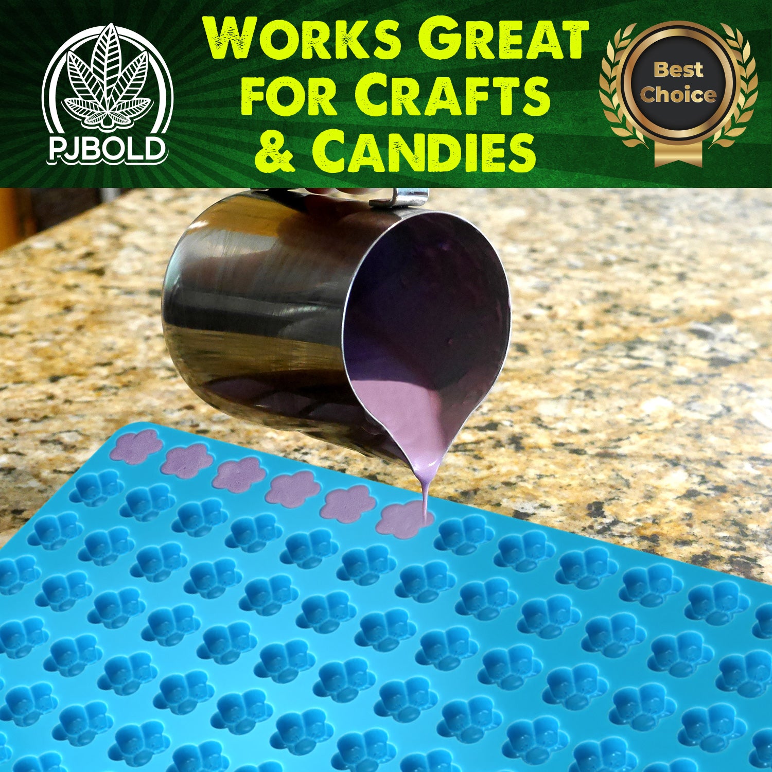 3mL Flower Gummy Silicone Mold – 140 Cavities, Half Sheet | Candies & Chocolates
