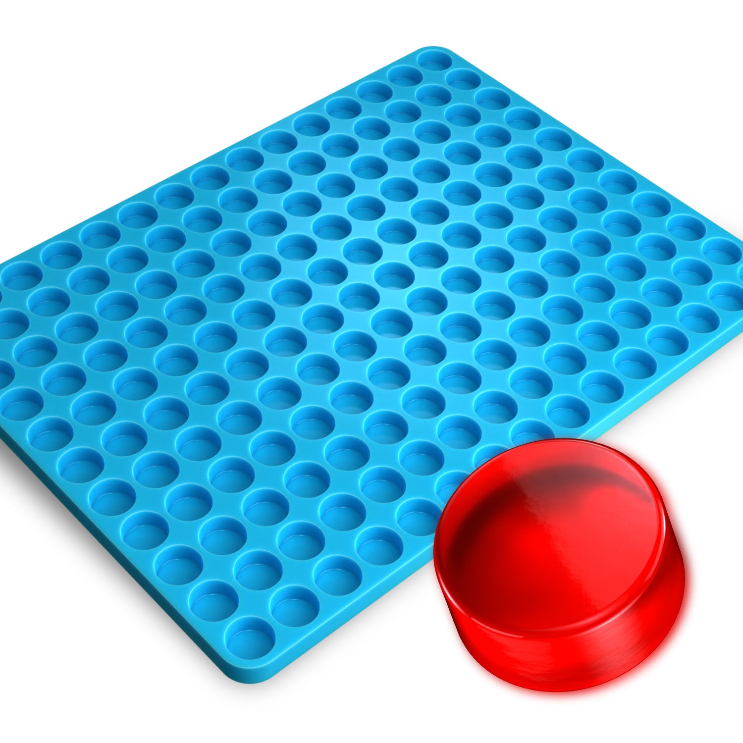3.5mL Round Puck Gummy Silicone Mold – 165 Cavities, Half Sheet | Candies & Chocolates