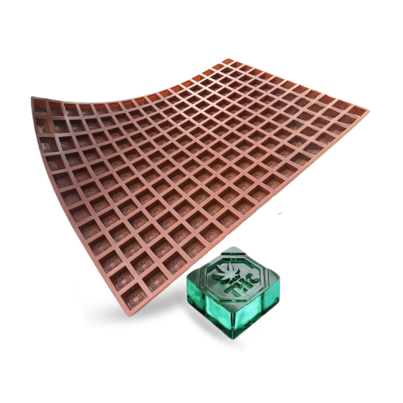 Moule à bonbons carré en silicone CA THC - 4 ml, 192 cavités, demi-feuille