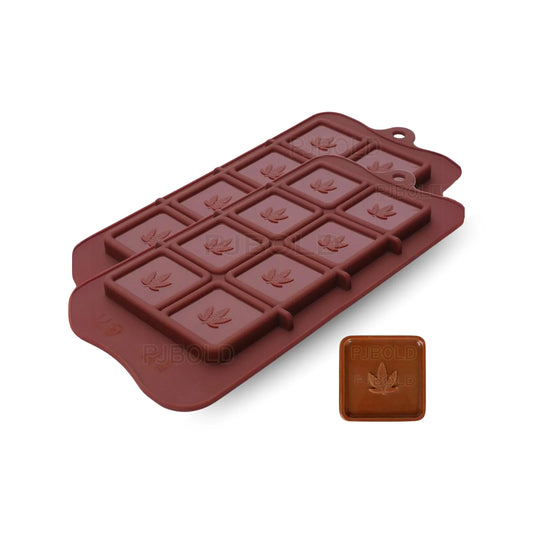 Moldes de silicona para barras de chocolate con forma de hoja de marihuana, paquete de 2