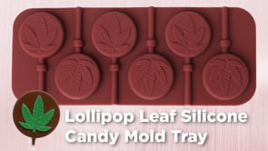 Marijuana Leaf Lollipop Silicone Candy Mold Tray, 2 Pack