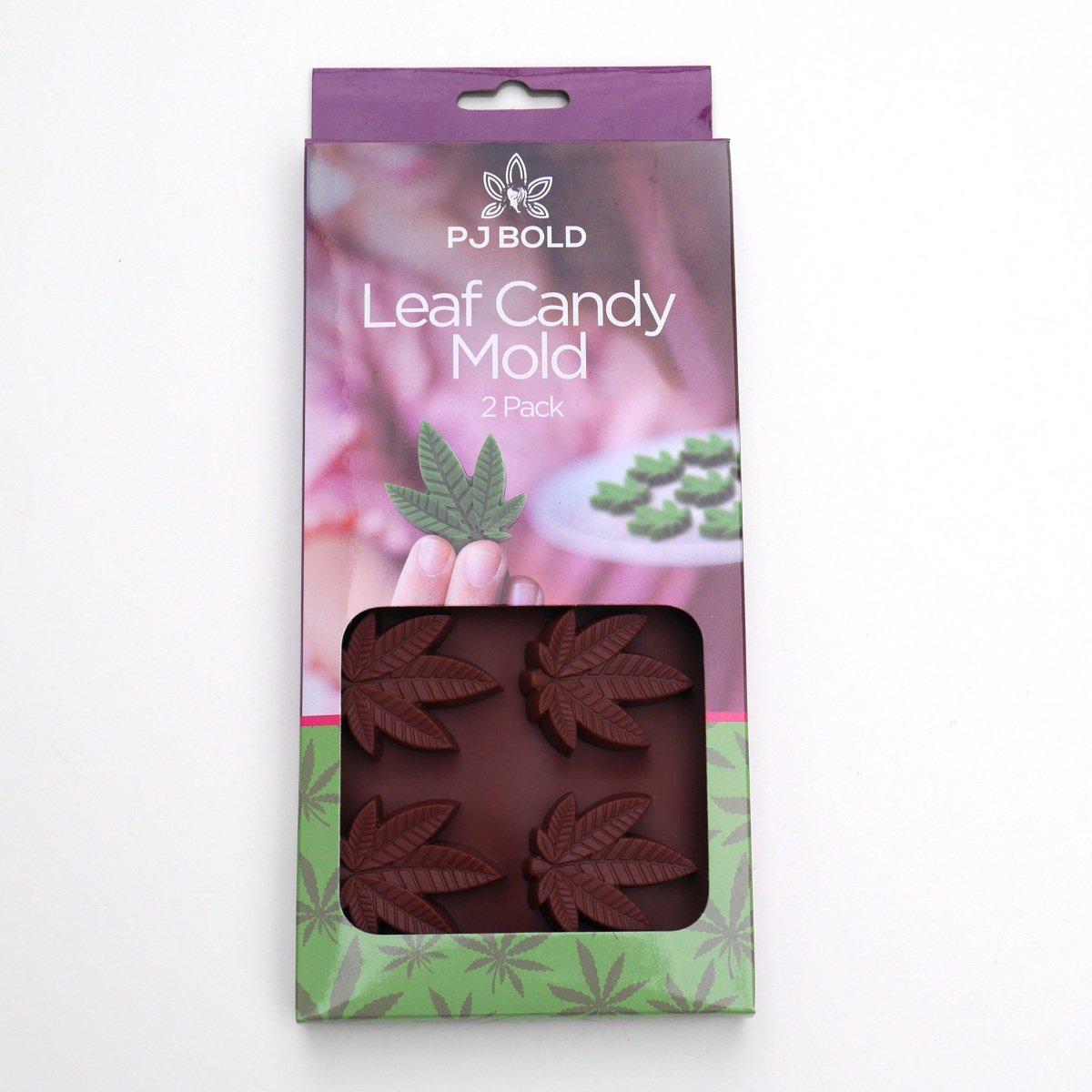 Pj Bold Small Leaf Chocolate Bar Silicone Candy Mold Trays, 2 Pack