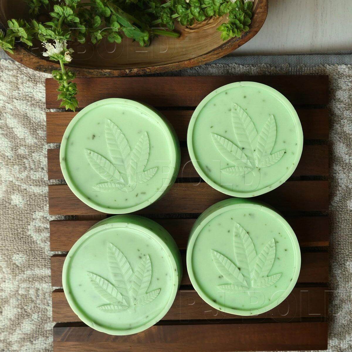 Marijuana Leaf Silicone Soap Mold Tray, 2 Pack, 12 Cavities