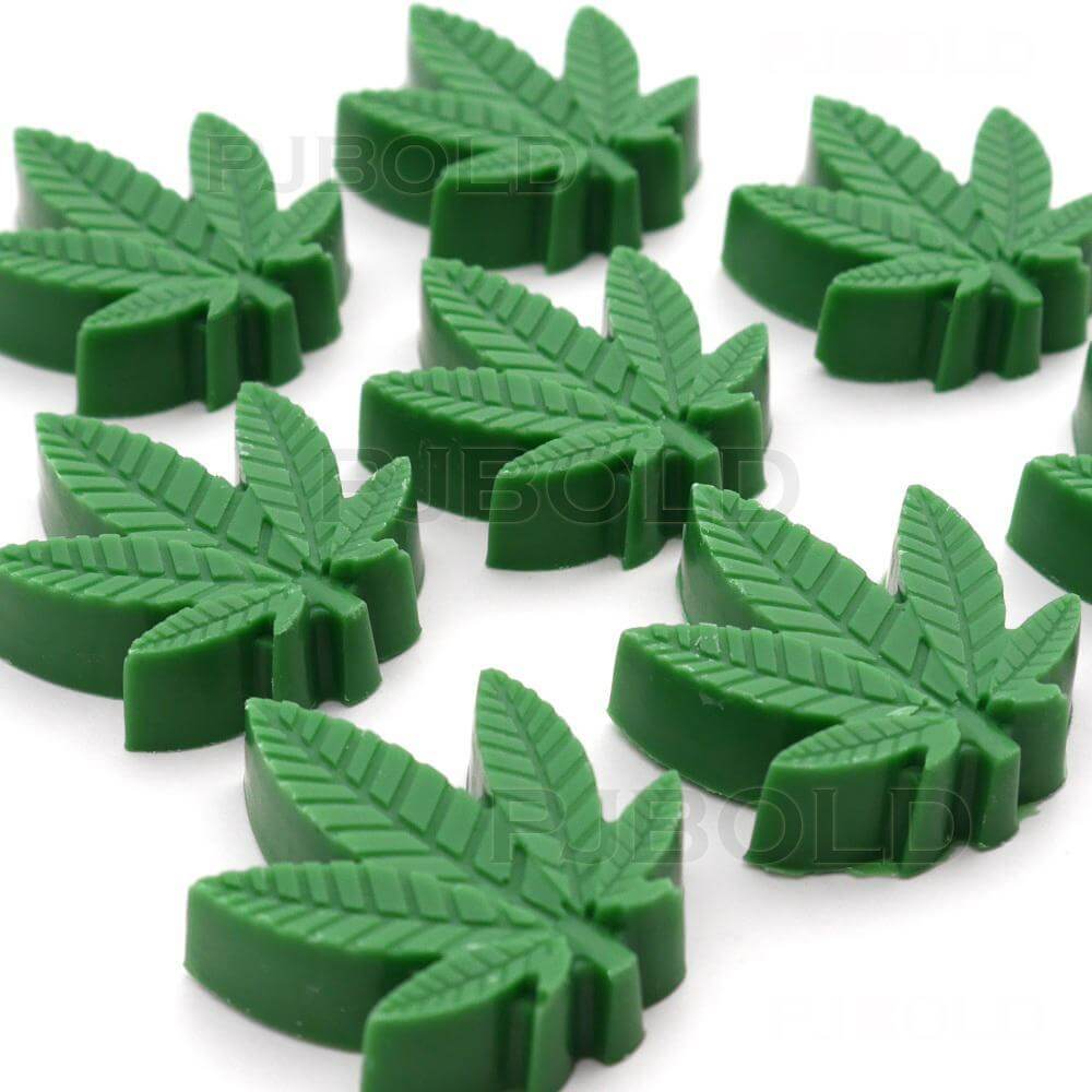 PJ Bold pj bold marijuana leaf chocolate bar silicone candy mold trays, 2  pack