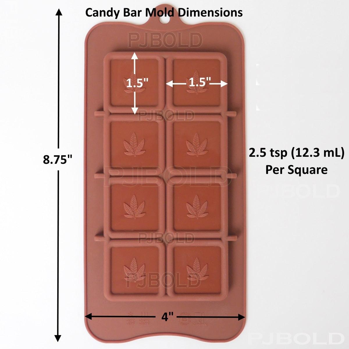 Pj Bold Marijuana Candy Molds Pot Leaf Silicone Trays for Chocolate Gummies Party Novelty Gift Mold, 3 Pack, Brown