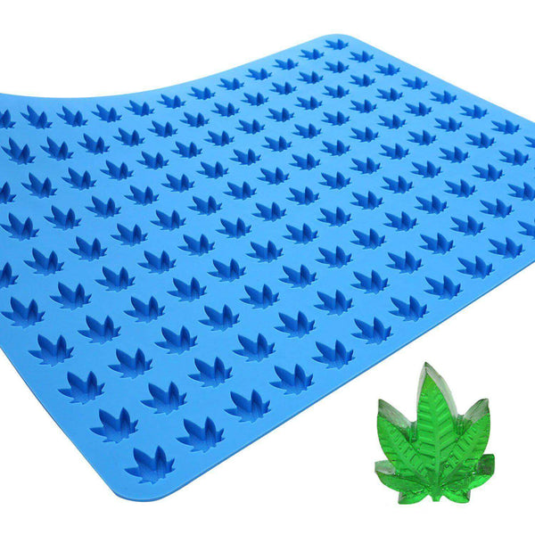 Marijuana Cannabis Hemp Leaf Silicone Gummy Molds, 3pk with Bottle