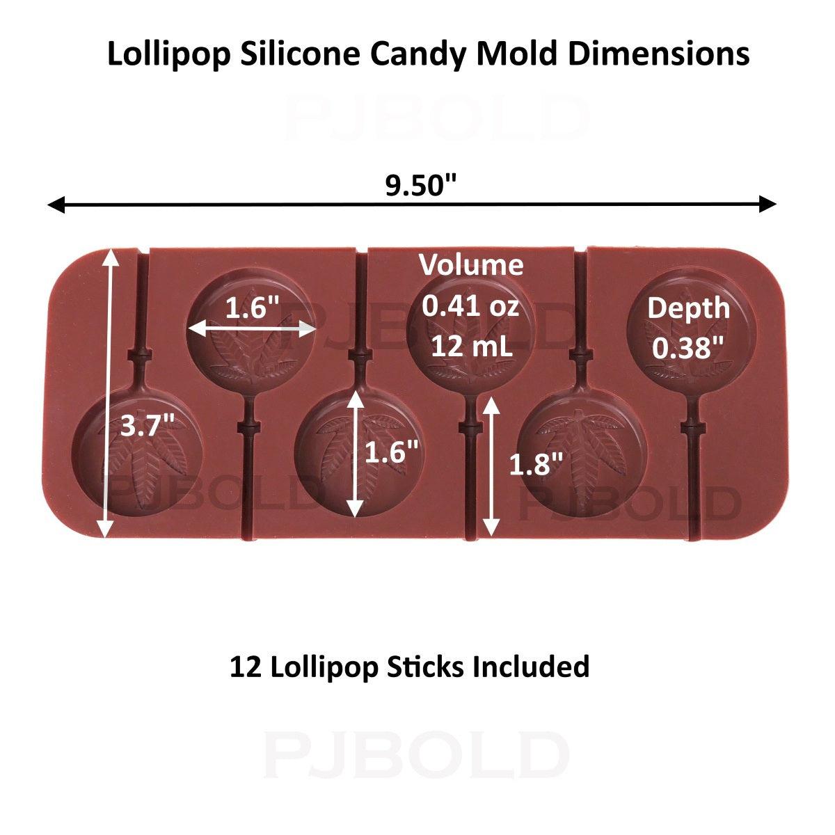Marijuana Leaf Lollipop Silicone Candy Mold Tray, 2 Pack