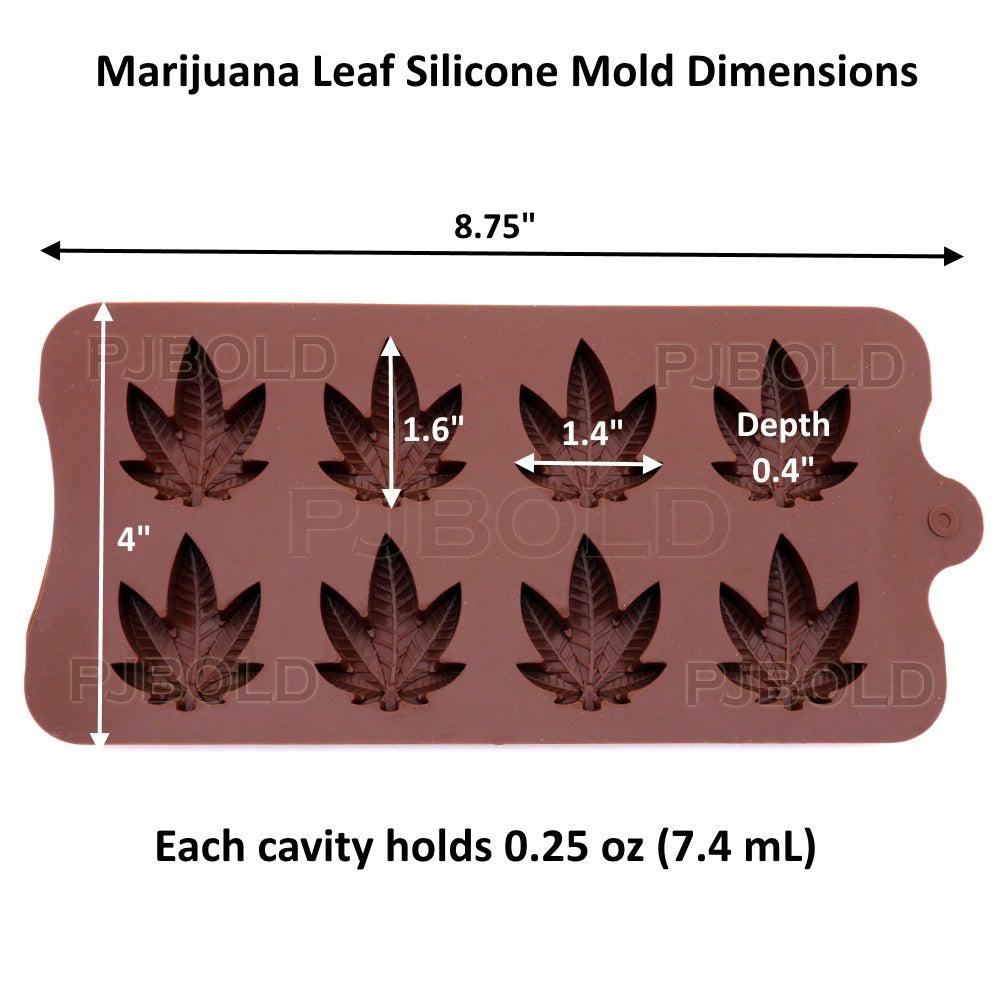 Pj Bold Marijuana Pot Leaf Silicone Candy Mold Trays for Chocolate Cupcake Toppers Gummies Ice Soap Butter Molds Small Brownies or Party Novelty Gift